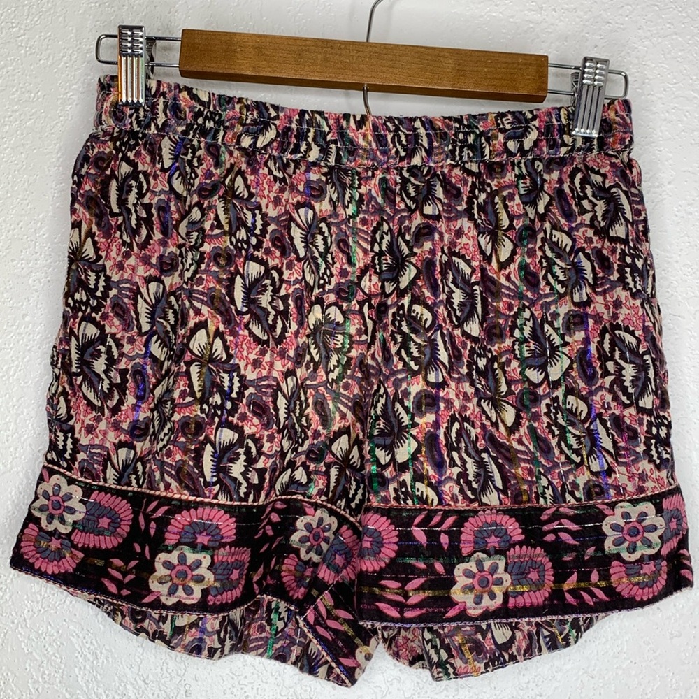 Anthropologie Pink and Black Patterned Women Shorts